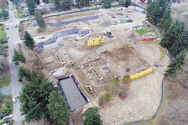 aerial view of a construction site