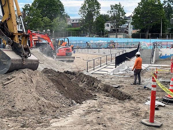 concrete stairs and ramp under construction