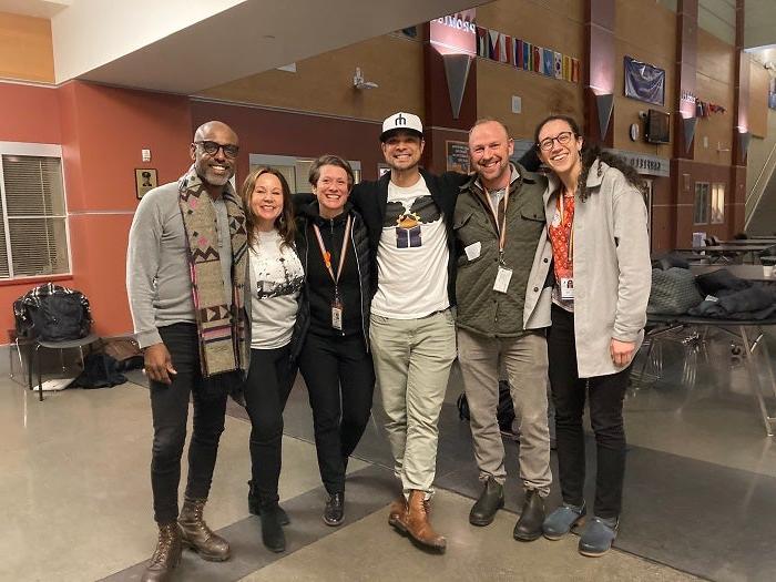 Restorative team standing together in the Garfield High School commons. Left to right: Polo DeCano