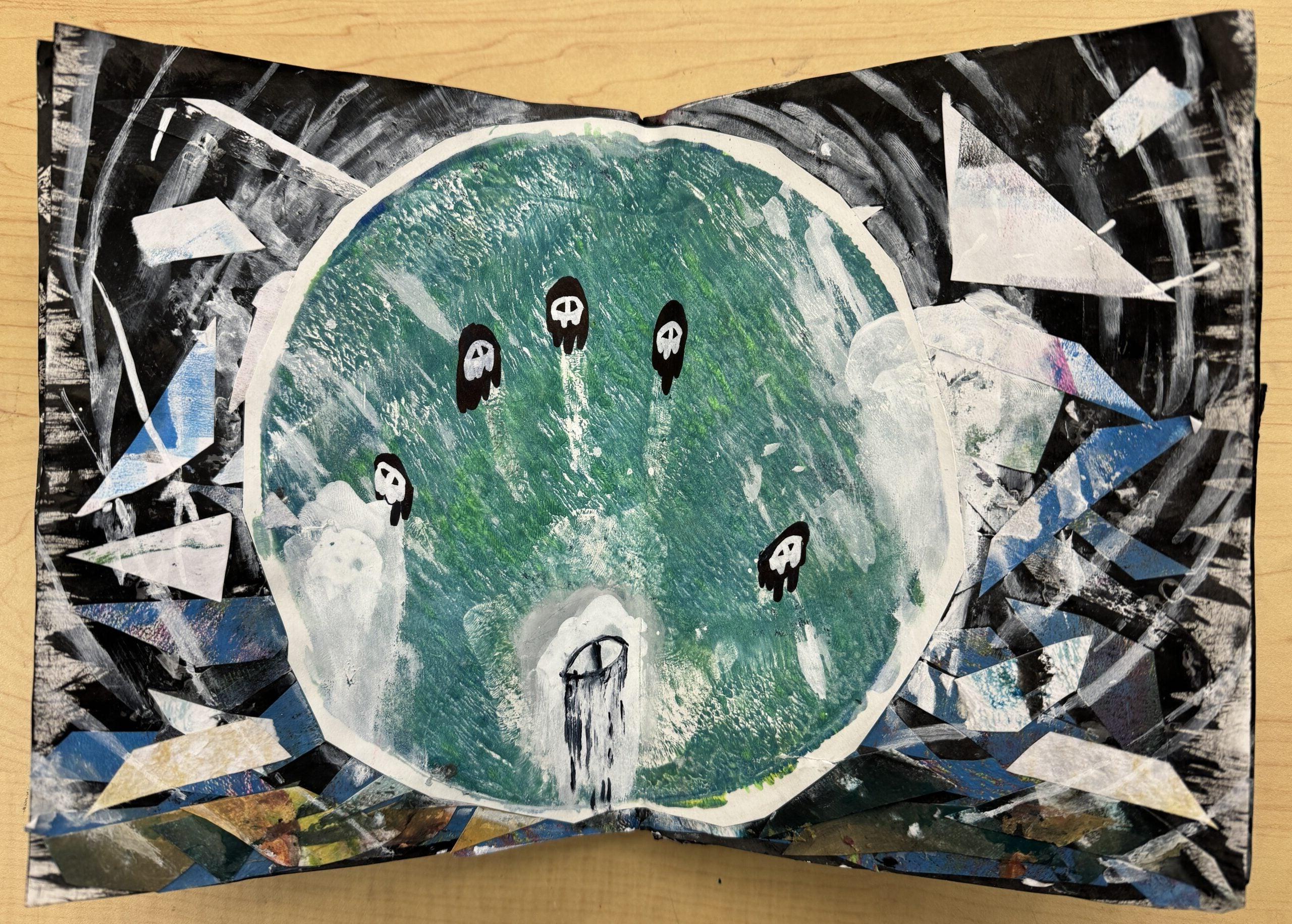 Sonya Hardie, 8th Grade, "The Same Sky: Altered Book Visual Journal", Mixed Media