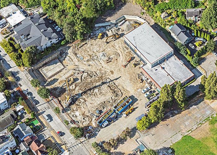 aerial view of a construction site