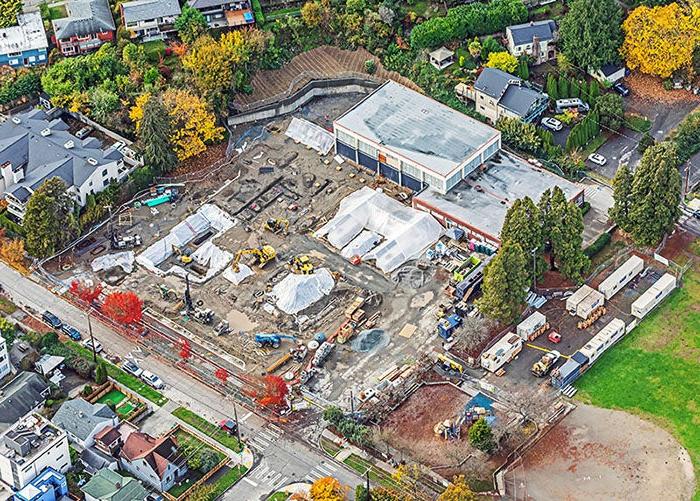 aerial view of a construction site